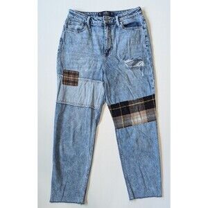 Hollister Size 27 5R Ultra High Rise Mom Jean Patchwork Tapered Retro 90s